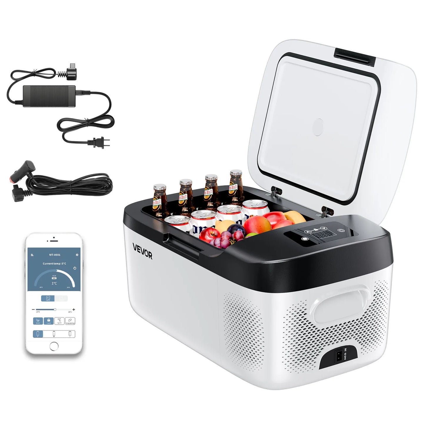 SucceBuy 20L 22L 35L 45L 55L Car Refrigerator Mini Fridge Freezer Portable Compressor Cooler DC 110-240V Ice Box for Camping