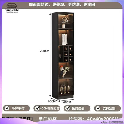 Mini Wine Cabinet Coffee Bar Cabinet for Living Room Home Decor Liquor Display Storage Furniture Wooden Beverage Cooler with