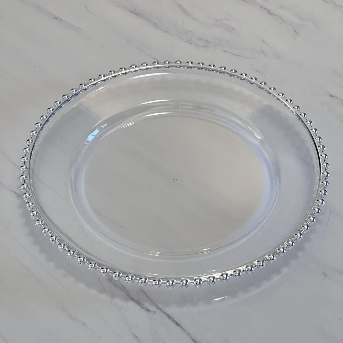 Nordic Style Plastic Steak Plate Gold Rimmed Fruit Salad round Dish Western Dinner Party Dinnerware Plate Decorative