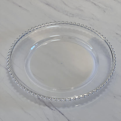 Nordic Style Plastic Steak Plate Gold Rimmed Fruit Salad round Dish Western Dinner Party Dinnerware Plate Decorative