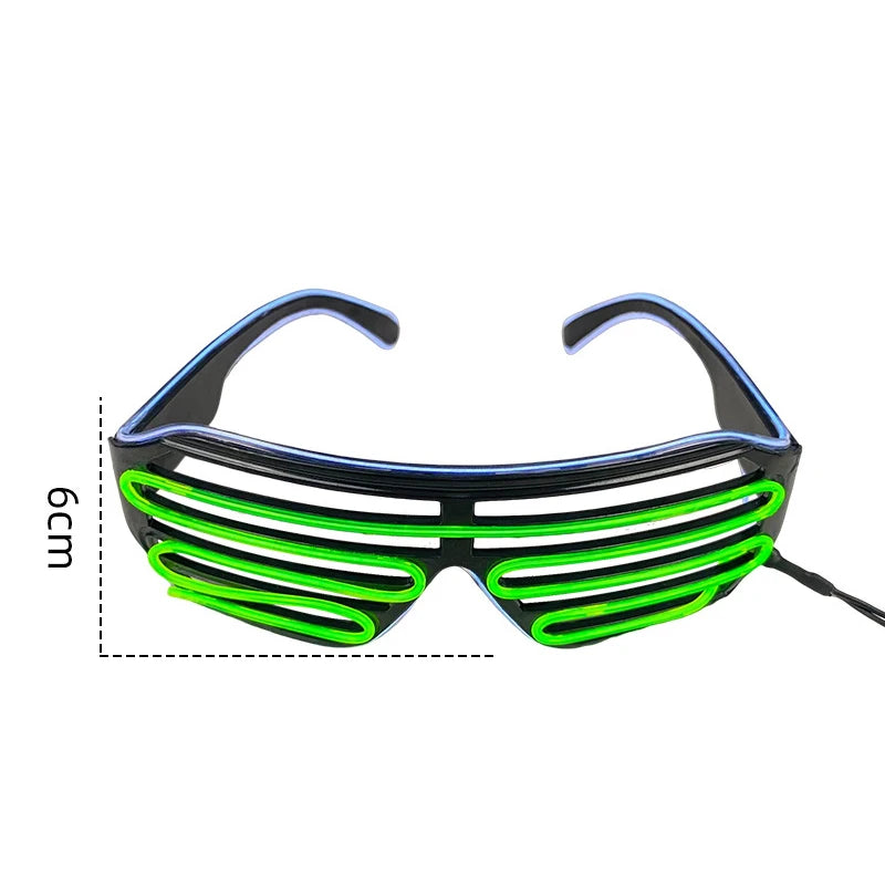 Louver glasses EL luminous glasses cool light props dual color luminous LED glasses atmosphere glasses
