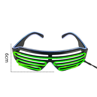 Louver glasses EL luminous glasses cool light props dual color luminous LED glasses atmosphere glasses