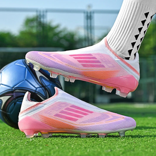 New Men Soccer Shoes Outdoor Sport Football Boots Training Breathable Match Boys Adult Cleats Non Slip Long Spikes Comfortable