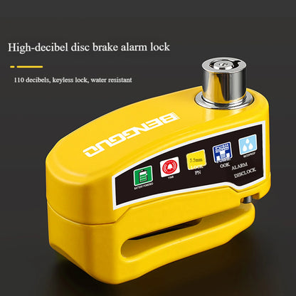 Motorcycle Bicycle Disc Lock Security Alarm Protection Padlock with Keys Aluminum Alloy Anti-theft Scooter Wheel Disc Brake Lock