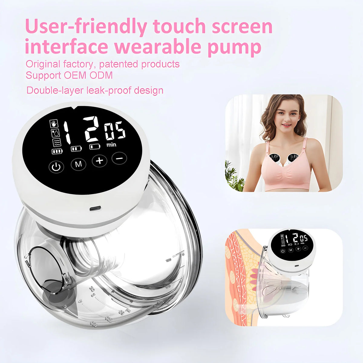 1PCS New Wearable Electric Breast Pumps Portable Hands Free Breast Pump Silent Comfort Breast Milk Extractor Collector