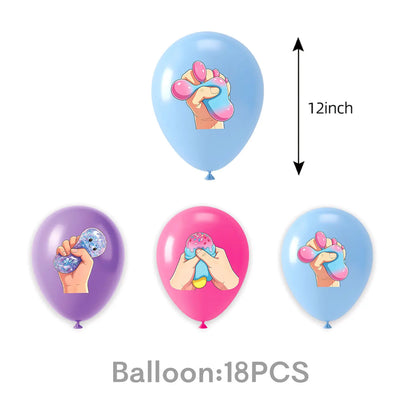 Squishy Bao Bun Themed Birthday Party Decorations Set Tableware Paper Plates Cups Cute Squishy Gift Bags Balloon Banner Supplies