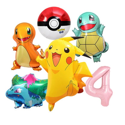 Pikachu Cartoon Balloon Garland Kit Lightning Foil Balloons Kids Birthday Party Supplies