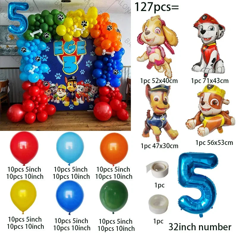1set Paw Patrol Balloons Kids Birthday Party Supplies Cute Cartoon Anime Patrol Canine Theme Party Decoration Chase Toy Gifts