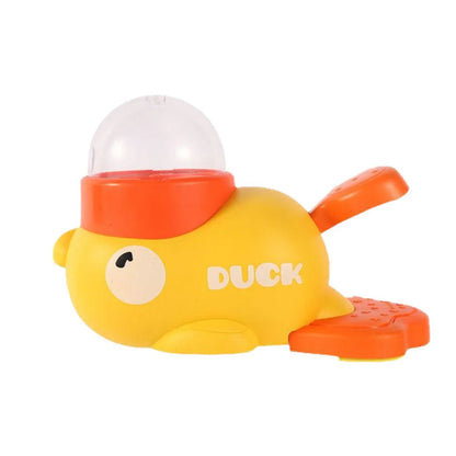 Pet Cat Dog Automatic Intelligent Interactive Food Dispenser with Little Yellow Duck Design Anti-slip Bottom Pet Feeder