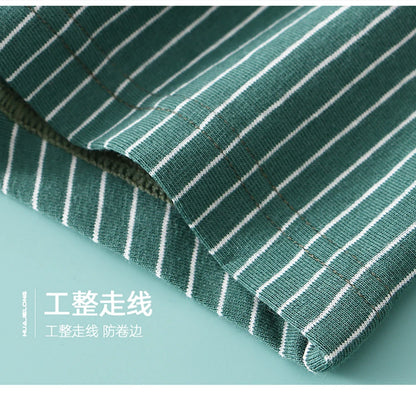 3PCS/Pack 100% Cotton Soft Panties Woman Trendy Striped Female Underwear Summer Breathable High Elastic Mid-rise Waist Boyshort