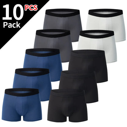 4/10 Piece Set Of Men's Casual And Fashionable Underwear Comfortable Boxer Shorts Youth Plus Size Sports Cycling Elastic Shorts