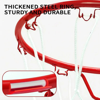 Basketball Hoop 32cm Wall Mounted Sports Ball Hoop with Net Basketball Goal Replacement Mini Rim for Playground Home Gym