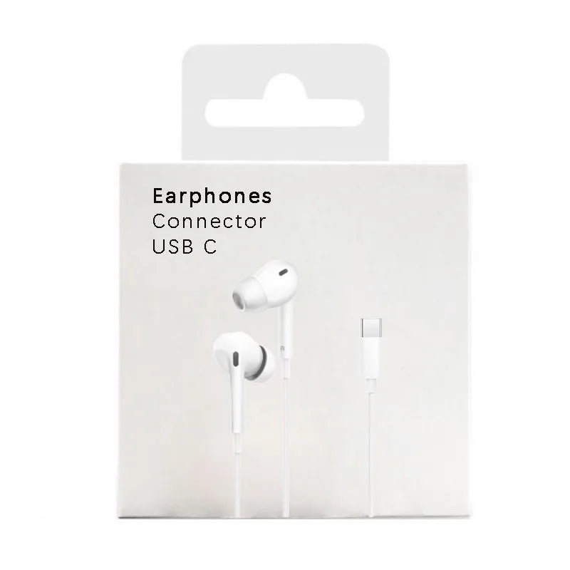 Original Wired Earphones Type C for iPhone 17 Pro Max 16 15 USB C Headphone Wire With Microphone Hifi Stereo Sprot Music Earbuds