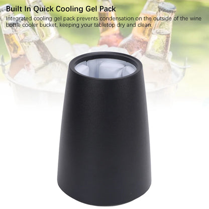 Wine Bottle Cooler Bucket Quick Cooling Gel Pack Dry and Clean Wine Chiller Bucket Frosted Plastic Portable Elegant for Car
