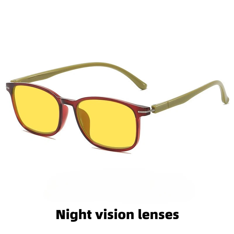Fashionable Color Blocking Night Vision Blue Light Blocking Glasses Orange or Red Lenses for Computer Gaming Protective Eyewear
