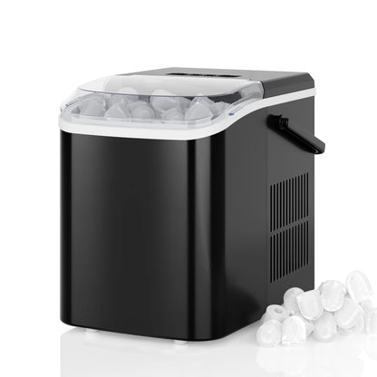 JHK Portable Kitchen Ice Machine Countertop Ice Maker with Handle 9 Bullet Ice Cubes Ready in 6 Mins Self-Cleaning Quiet Compact Ice Maker for Home Camping