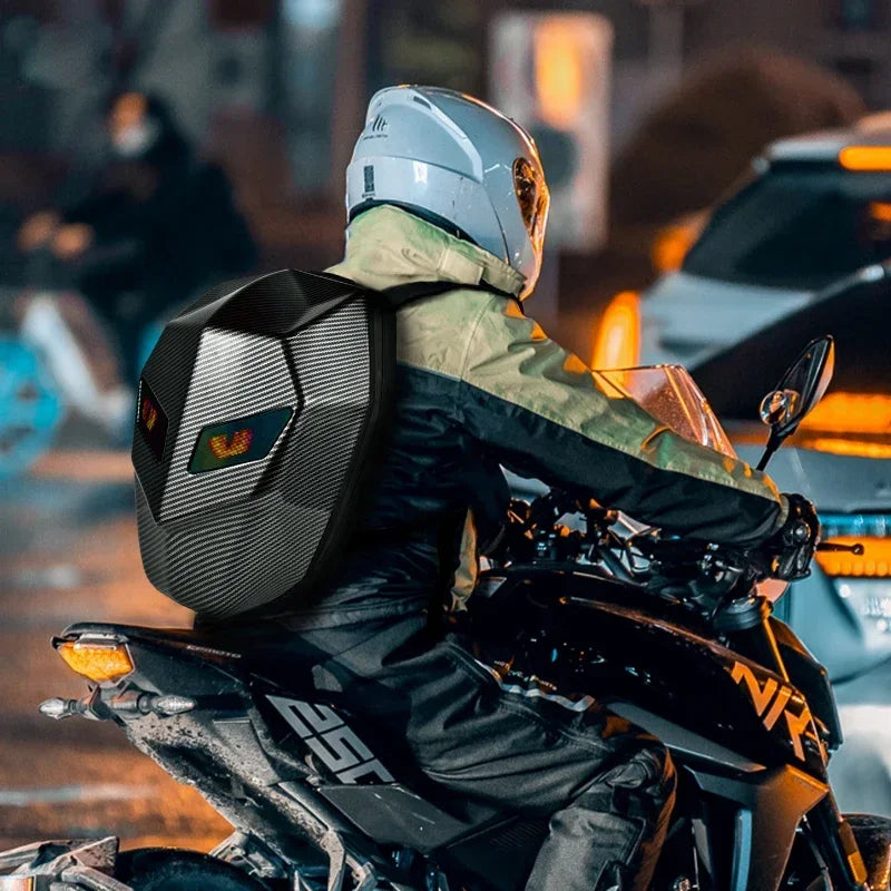 LED Backpack For Man Hard Shell LED Motorcycle Cycling Helmet Backpack for Woman Business Travel Waterproof Laptop Backpack