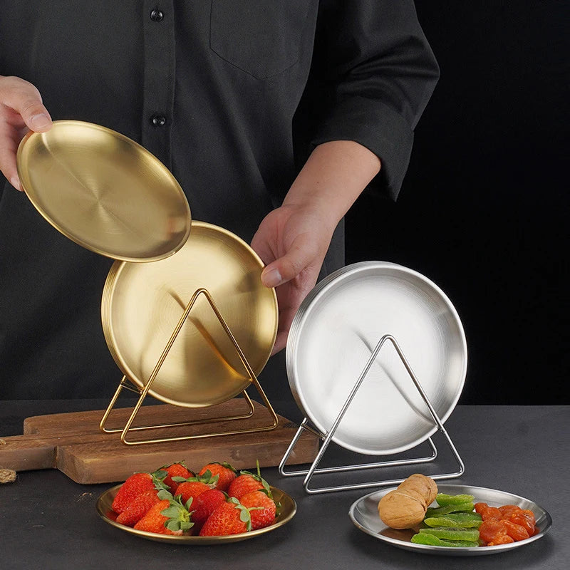 Fruit Plate, Round Salad Dessert Plate, Plastic Plate Can Be Used For Snacks, Nuts Can Be Stacked And Not Easily Broken