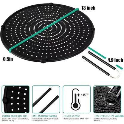 Silicone Splatter Screen for Frying Pan,13inch Grease Splatter Guard,Heat-Resistant Splatter Guards for Cooking,Dishwasher Safe