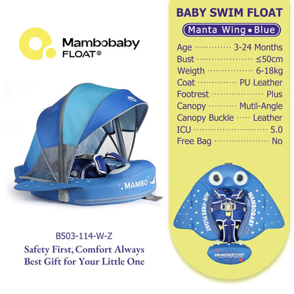 Mambobaby Baby Pool Float Vip 5 Dropshipping Blackproof Pool Mat For Infant Non-Inflatable Natation Buoy With Parasol Beach Toys