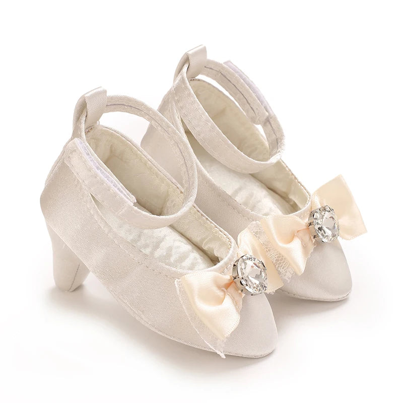 Baby Girls First Princess Heels Party Bow Soft Sole Spring Autumn Toddler Dress Up Shoes