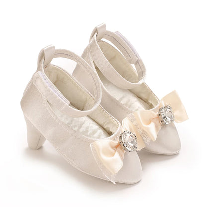 Baby Girls First Princess Heels Party Bow Soft Sole Spring Autumn Toddler Dress Up Shoes