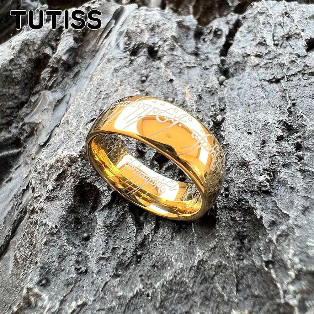 TUTISS 6/8mm Men Women Popular Engraving Ring Tungsten Wedding Band Domed Polished Stocks On Hand