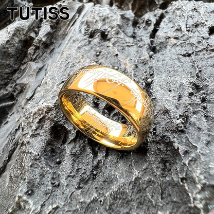 TUTISS 6/8mm Men Women Popular Engraving Ring Tungsten Wedding Band Domed Polished Stocks On Hand