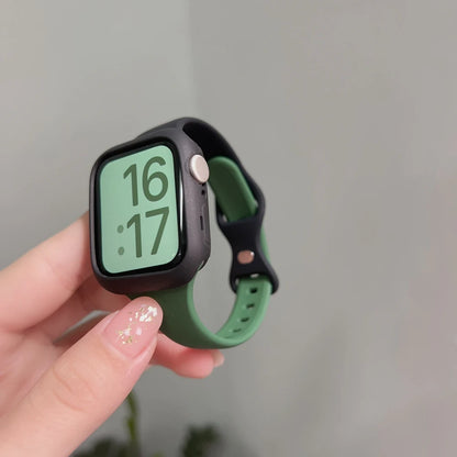 2Pack Silicone Band + Case Set for Apple Watch Correa S11 Women Sport 38mm 40mm 41mm 42mm 44mm 45mm 49mm for iWatch Series Strap