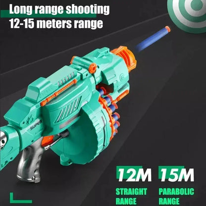 B Nerfs Gun Toy Children's Electric Continuous Shooting Gatling Suction Cup Soft Bullet BB Gun Juguetes for Kids Gift