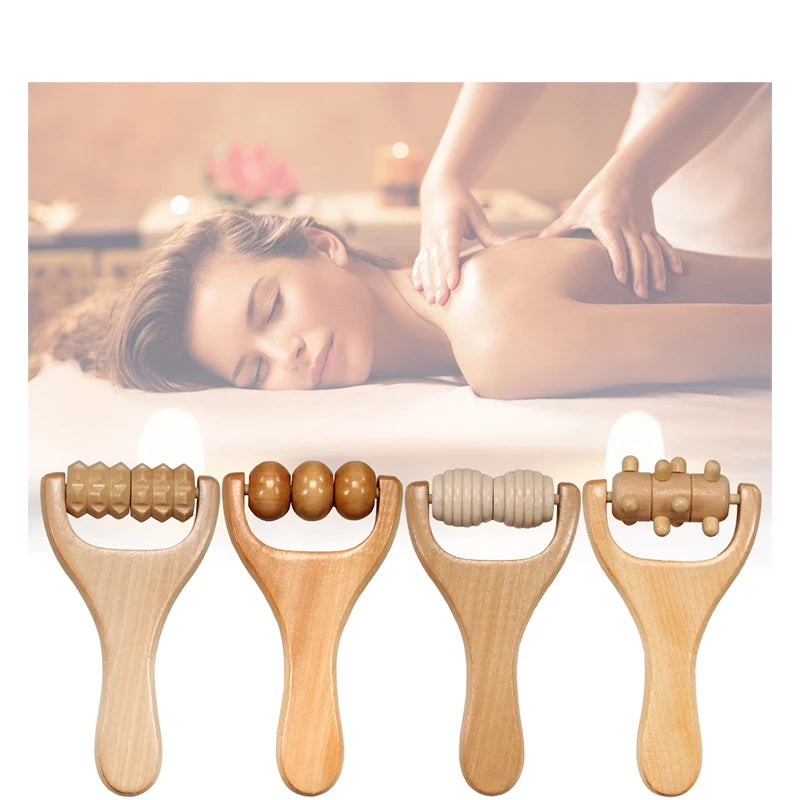 1Pcs  Wooden Massage Roller, Multi-Functional Body Roller for Cellulite Reduction, Eases Muscle Tension ,Natural Muscle Roller
