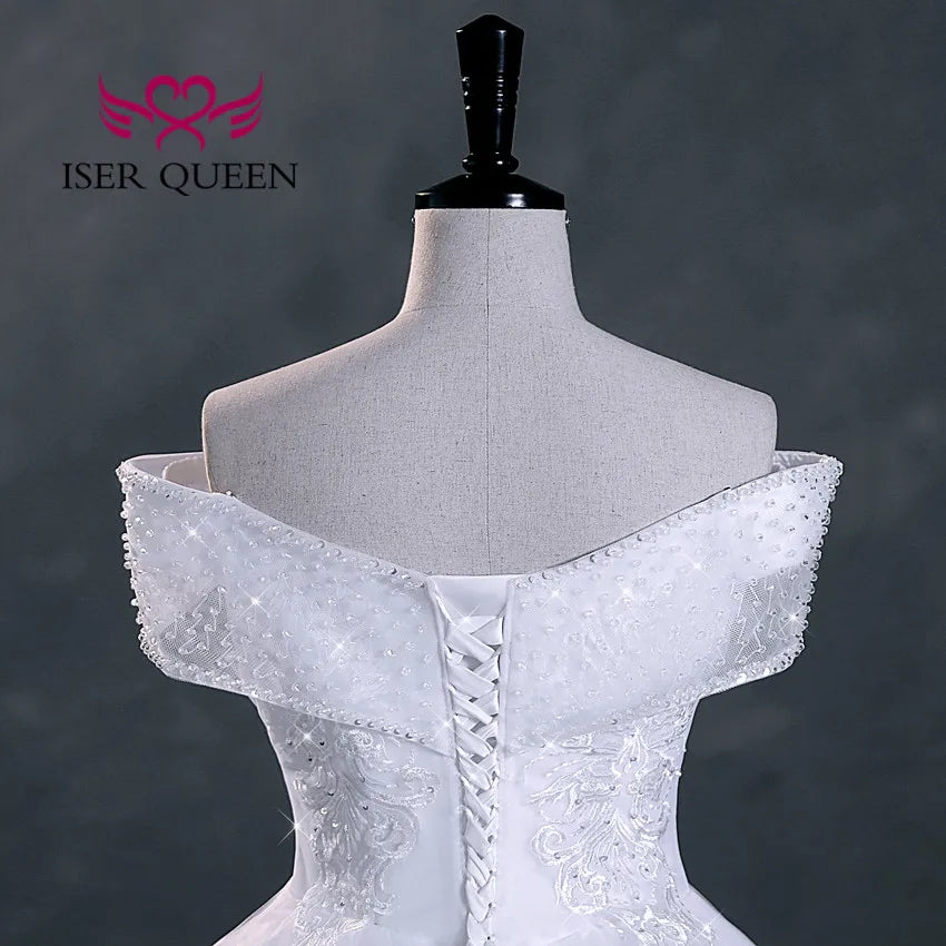 Customized Beading V neck Pretty Lace Embroidery Wedding Dress 2026 Ball Gown Plus Size Elegant Wedding Dresses For Women WX0298