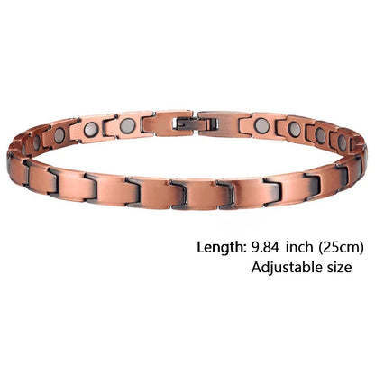 Women Magnetic Therapy Anklets 99.9% Pure Solid Copper 3500 Gauss Magnets Ankle Pain Relief for Arthritis Adjustable Size