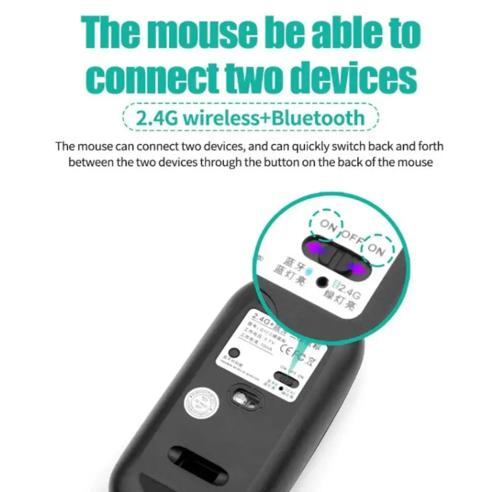 2.4G Wireless Keyboard Mouse Set 2 Modes Bluetooth 5.0 Keyboard Mouse Combo Ultra-thin Bluetooth Keyboard PC Accessories
