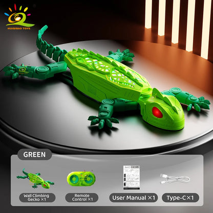 RCElectric Gecko Toy with Super Strong Suction for Wall Climbing, Colorful Lights, and 360° Rotation—A Creative Toy for Kids