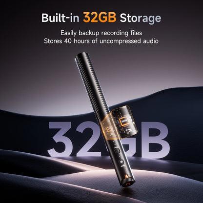 COMICA VM40 Super Cardioid 2.4G Wireless Shotgun Microphone 48kHz/32-bit 32GB Built-in Storage Mic for Camera,Smartphone,PC