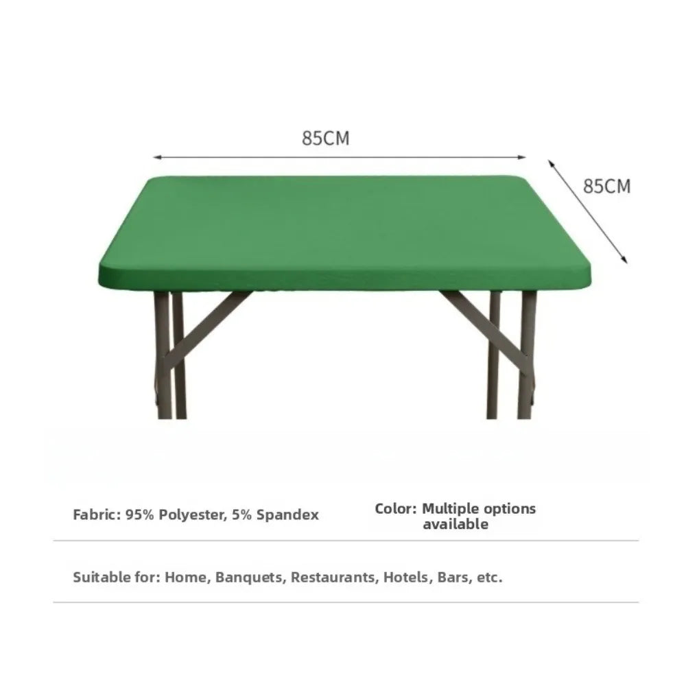 Stretch Spandex Square Tablecloth Wrinkle Resistant Solid Color Fitted Table Cloth Washable Elastic Table Cover Outdoor Event