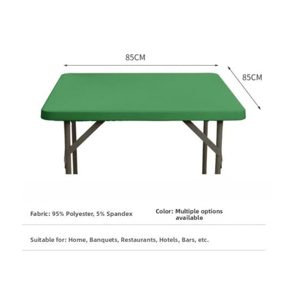 Stretch Spandex Square Tablecloth Wrinkle Resistant Solid Color Fitted Table Cloth Washable Elastic Table Cover Outdoor Event