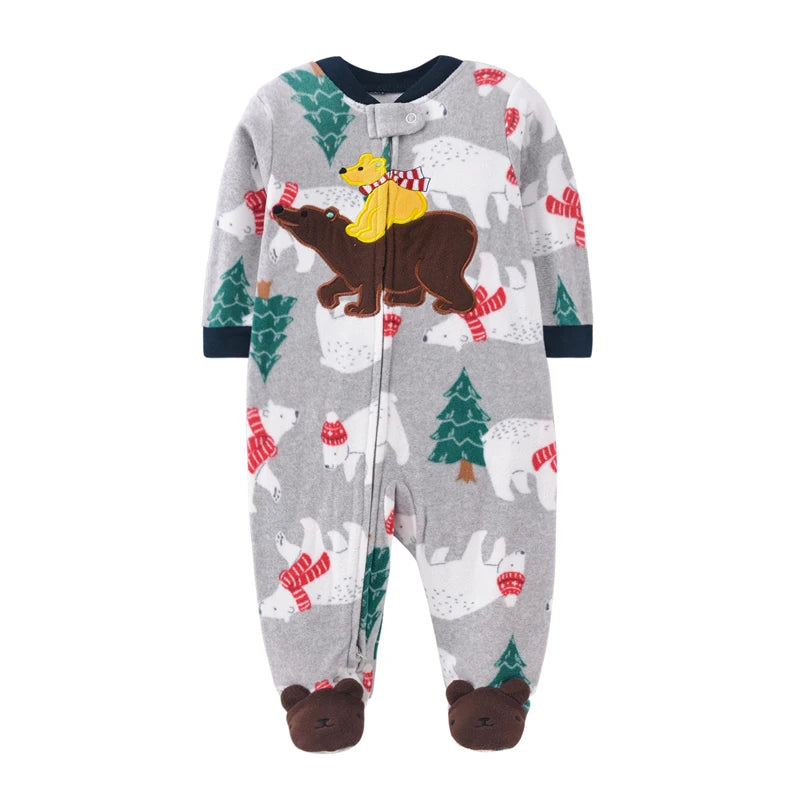 Newborn Baby Boy Girl Rompers Clothes Winter Pajamas Zipper Fleece Fall Infants Outfit Animal Jumpsuit Clothing 0 -12 Months New