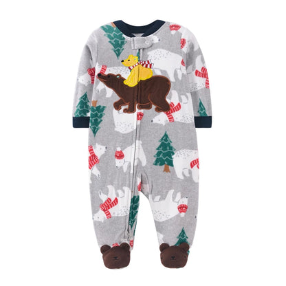 Newborn Baby Boy Girl Rompers Clothes Winter Pajamas Zipper Fleece Fall Infants Outfit Animal Jumpsuit Clothing 0 -12 Months New