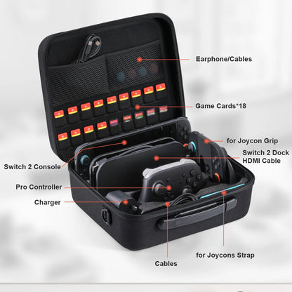 Carrying Case for Nintendo Switch 2 All in One Portable Hard Travel Storage Bag for Switch 2 Console Pro Controller Accessories