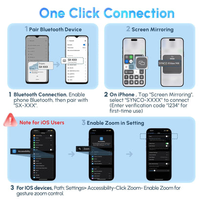 【US STOCK】 NEW SYNCO XView M4 AI Wireless Vlog Selfie Monitor Screen 4.02 Inch For iPhone 7-17 Series AI Gesture Control Built-in 3-Mode Fill Light Wireless & Wired Freely Switch For Content Creator YouTube Live