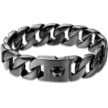 32mm Strong Stainless Steel Cast Gold Dog Collar Solid Buckle Necklace Bully Fighting Large Dog Dog Chain