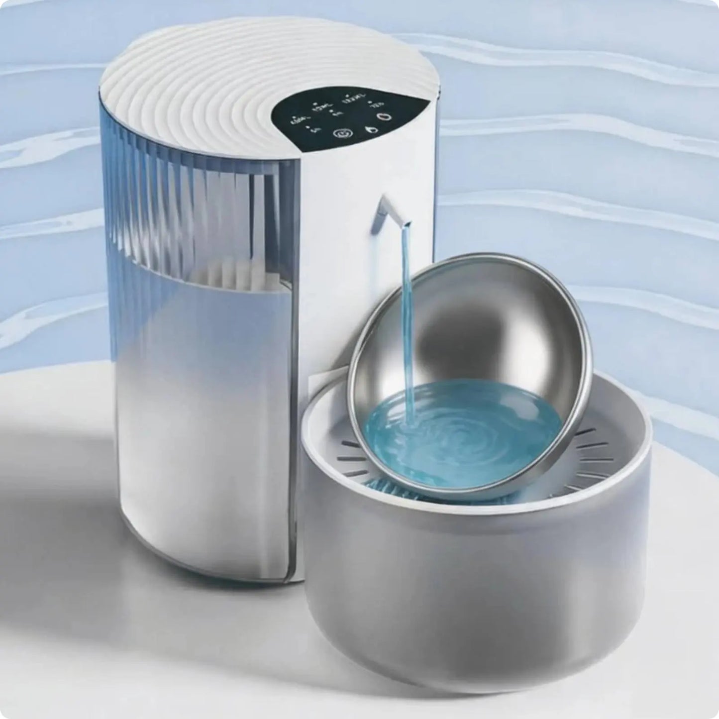 Clean Water Separator Fountain Two Reservoir Design 3L Feline Water Dispenser for Cats