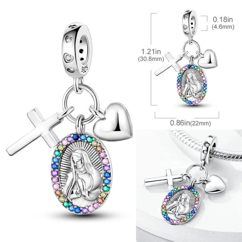 Charms Bead 925 Sterling Silver Pink Butterfly Luminous Firefly Dangle