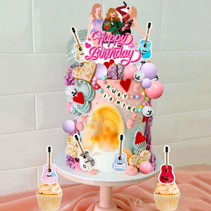 LaVenty  Singer Birthday Cake Decoration 1989 Girl Cake Topper Party Decorations Birthday Girls Theme Photo Backdrop Era Party