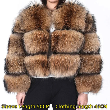 2026 Maomaokong Super Hot Winter Women Luxury Thick Real Raccoon Fur Coat Natural Fox Fur Jacket Plus Size Jackets Female Vest