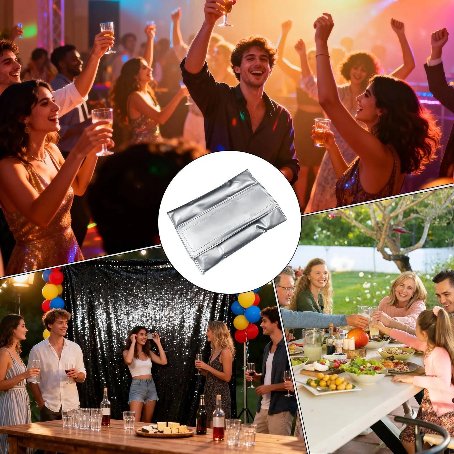 33x18cm Flexible Insulated Wine & Beer Bottle Cooler Sleeve, Reusable Portable Neoprene Can Cooler for Champagne, Beer & Soda