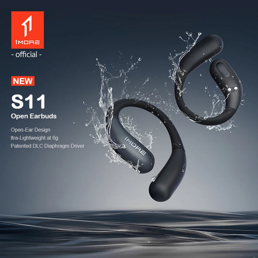1MORE S11 Open-Ear Wireless Earphones Ultra-Thin Design Ear-Hook Earbuds Bluetooth V6.0 IPX5 28H Playtime
