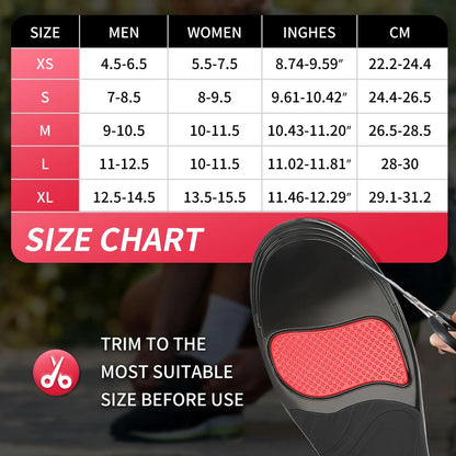 Premium Orthopedic Sport Insoles for Feet PU Gel Shock Absorption Breathable Sole Pad Sport Arch Support Feet Pain Care Insole